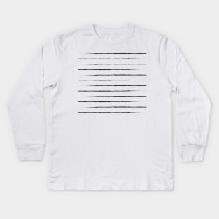 Minimal Simple White Background Black Lines Stripes Kids Long Sleeve T-Shirt